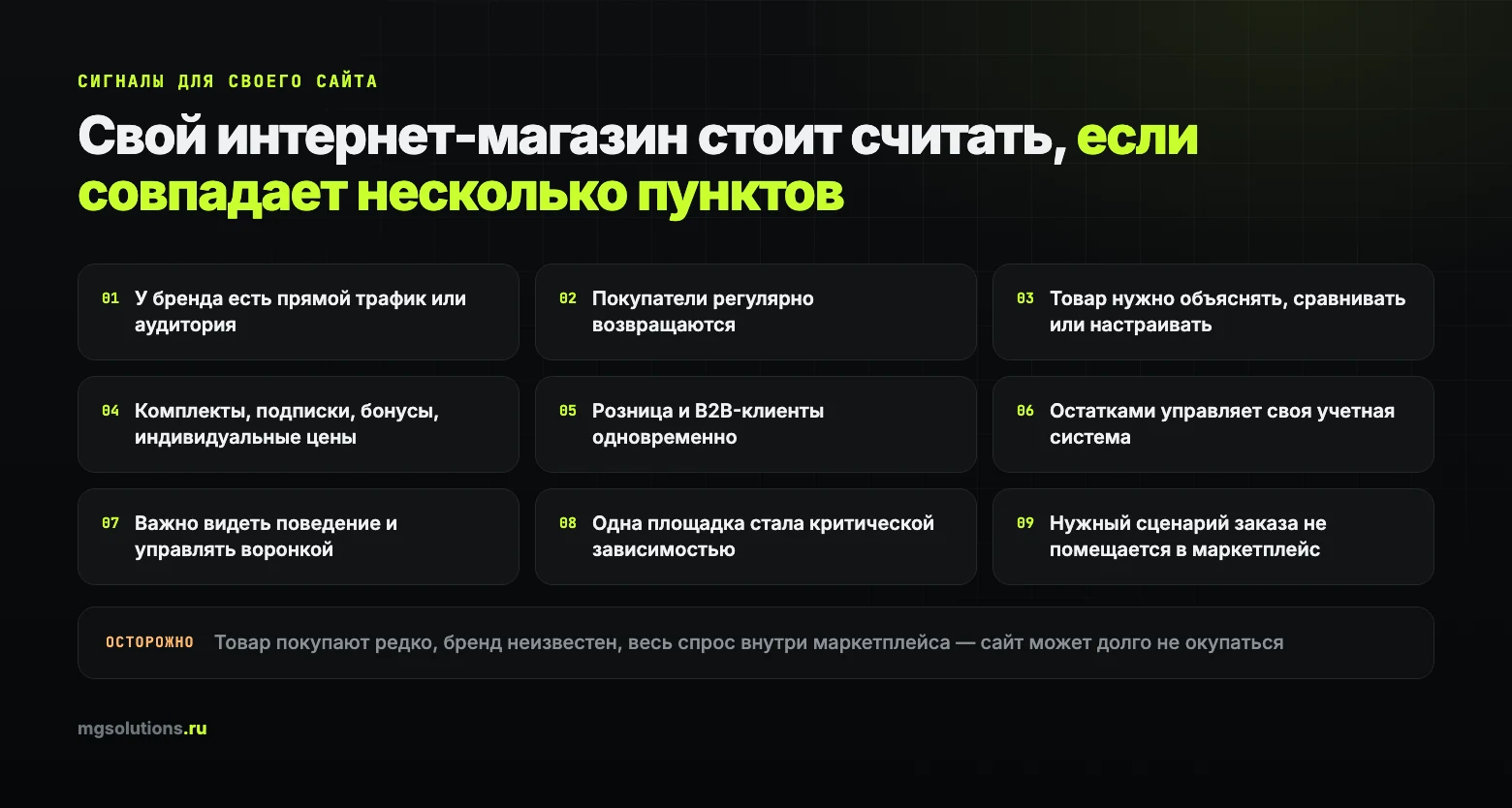 Когда собственный интернет-магазин становится выгоднее маркетплейса